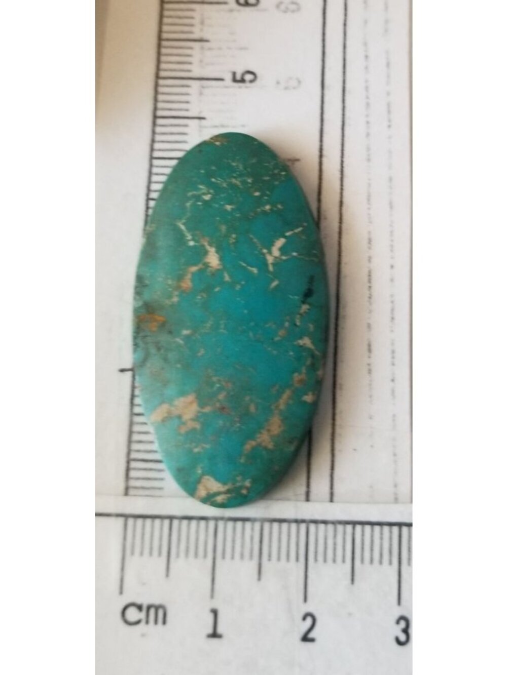 Loose Gemstone Turquoise Oval  Cabochon  2 1/2 cm x 4.25 cm  5.8 gr  29 ct Green
